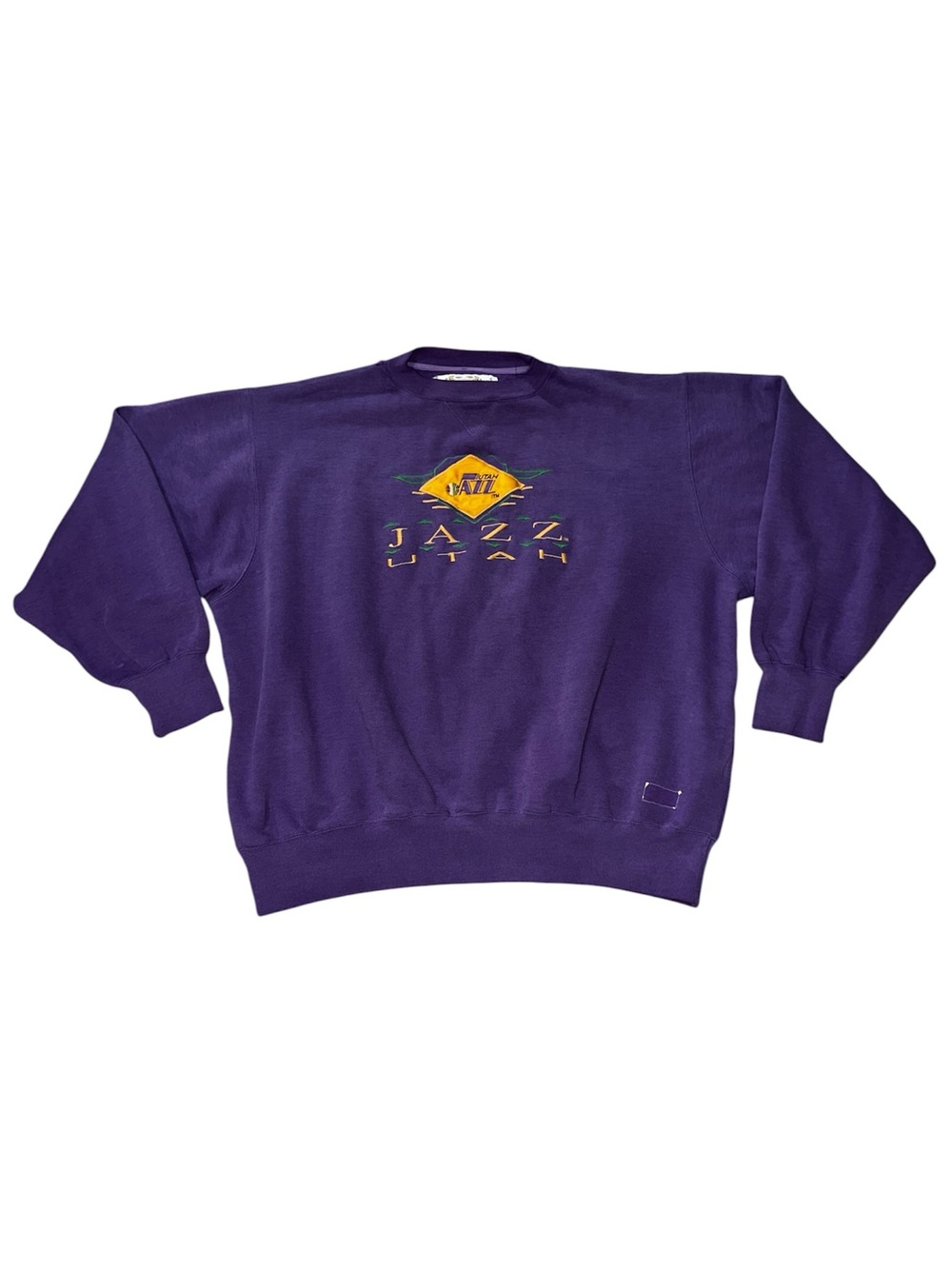 Vintage Logo 7 Utah Jazz NBA Embroidered Crewneck Sweatshirt XL